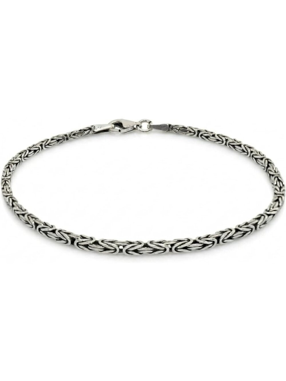 Handmade 925 Sterling Silver Byzantine Bracelet - Non-Tarnish Link Chain for All